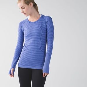 Rare lululemon swiftly tech striped blue top